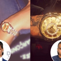 Rihanna and Chris Brown Step Out in Matching His-and-Her Rolex Watches